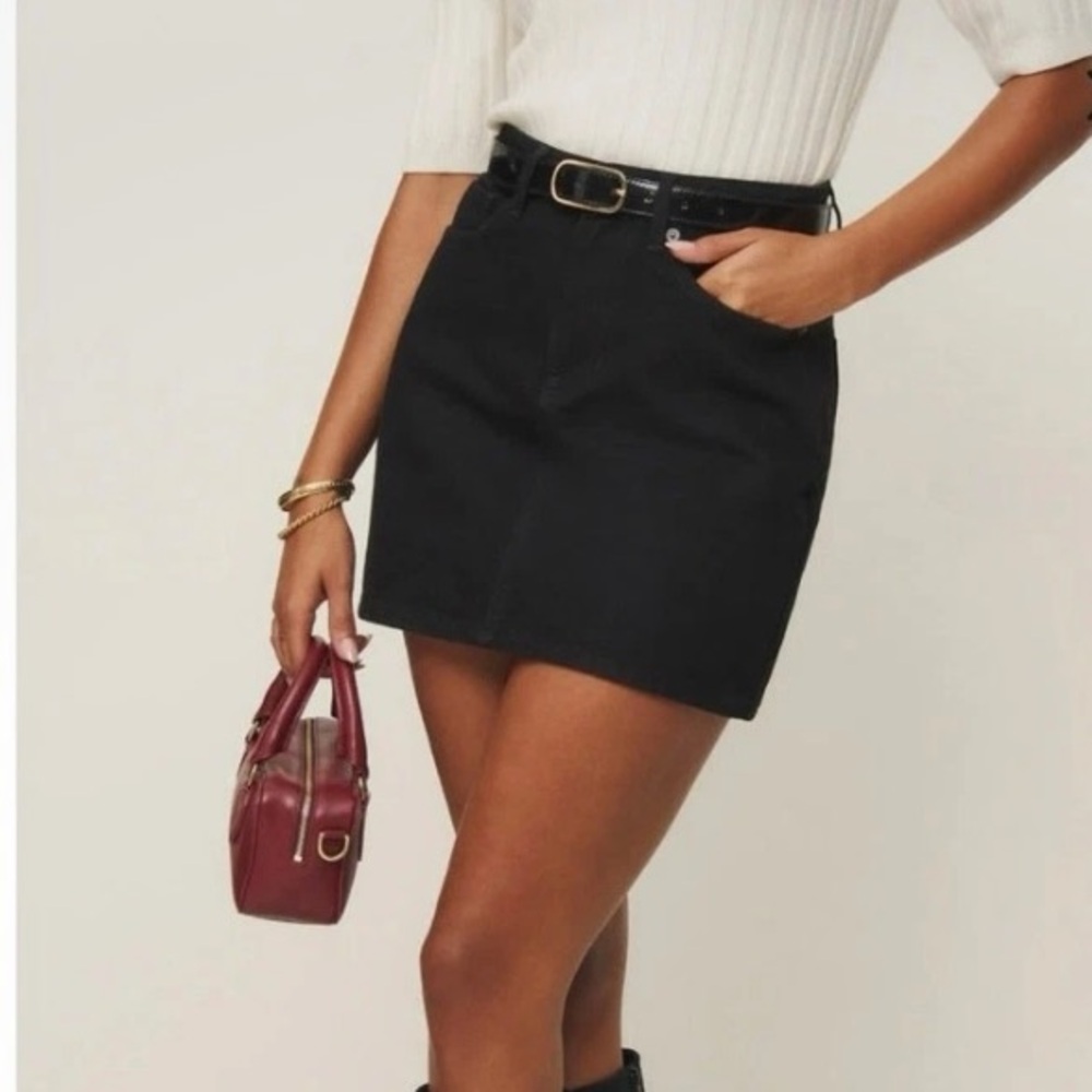 Reformation Black Mini Skirt